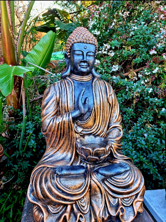 Concrete 73cm Blessing Buddha - Painted