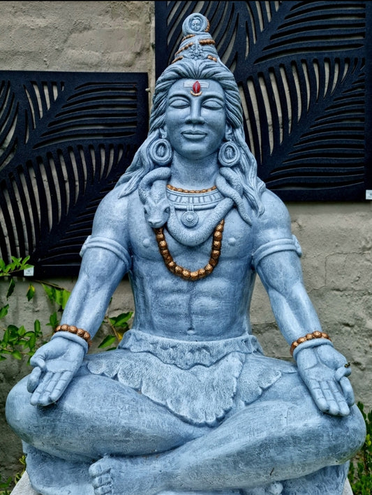 Concrete Large 71cm Meditating Shiva