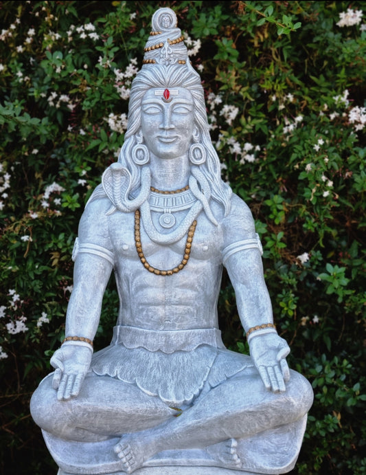 Concrete Large Meditating 1m Shiva