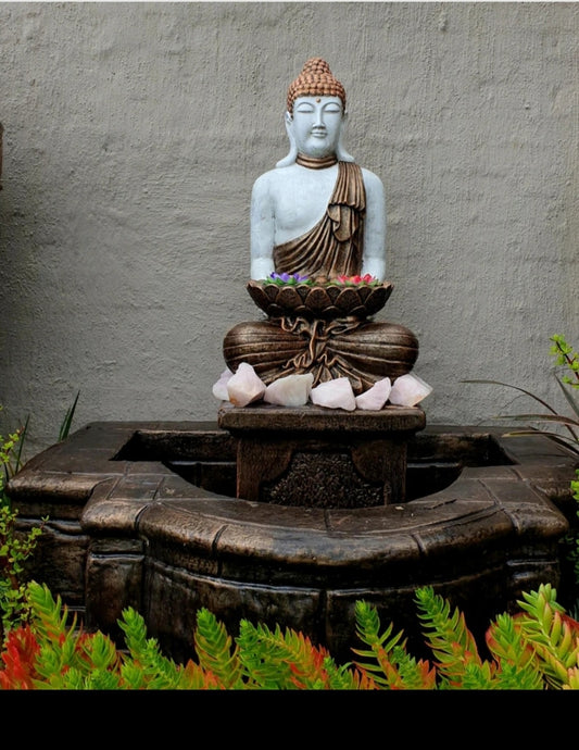 Concrete 90cm Buddha with Pond Water Feature