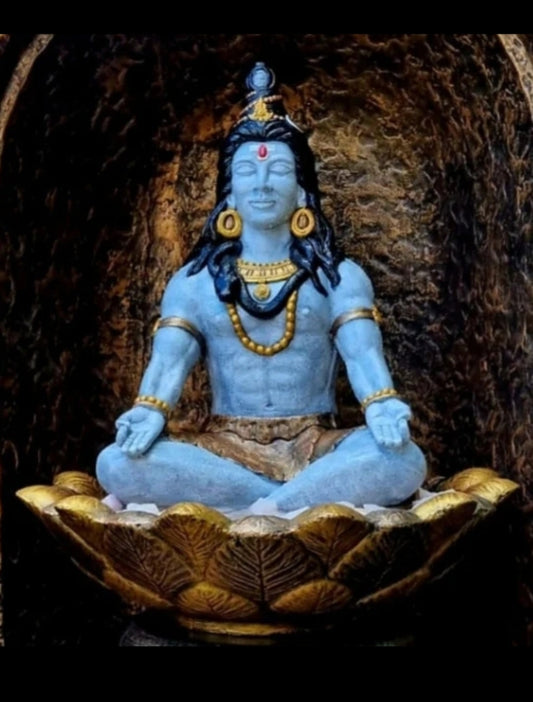 Concrete Large 71cm Meditating Shiva Water Feature