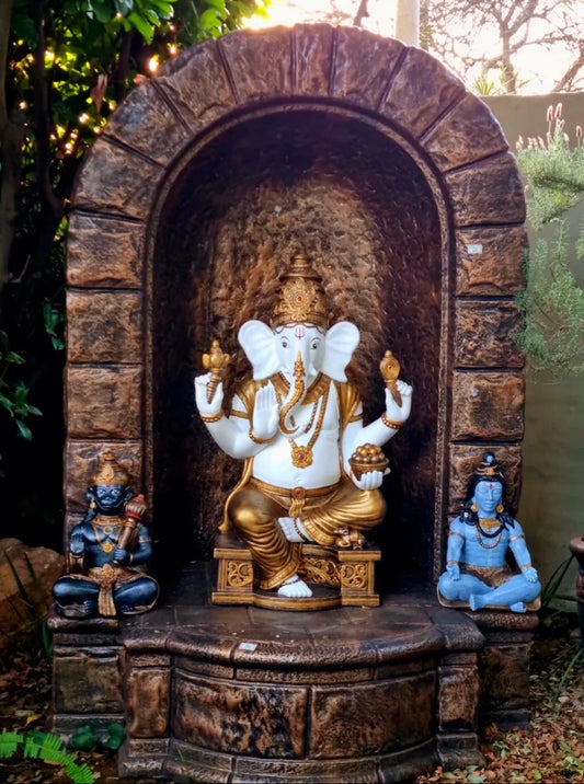 Arch and Base with a Resin 1m Ganesha , 42cm Shiva , 42cm Hanuman