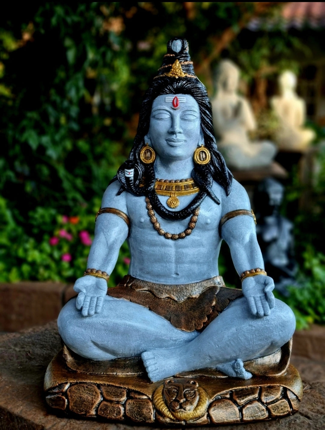 Concrete Shiva Meditating 62cm