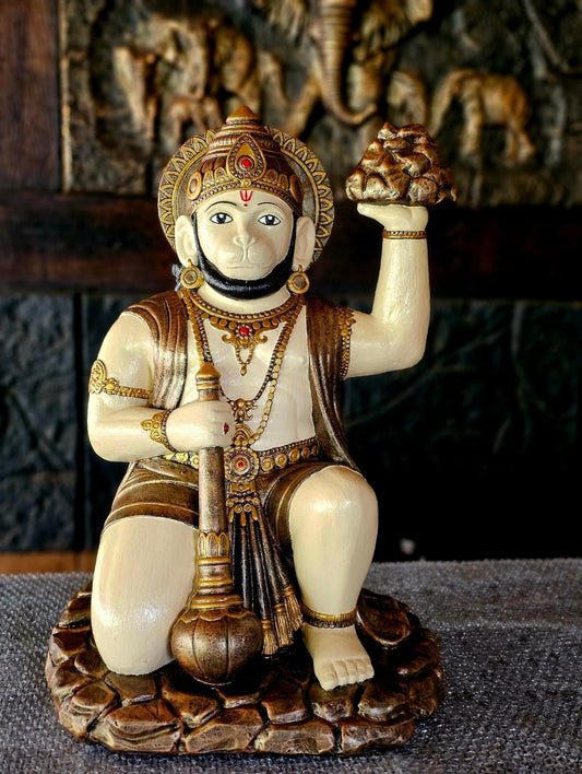 Resin Hanuman 62cm - Cream