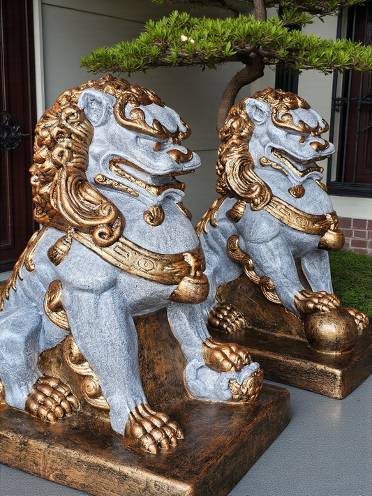 Concrete Foo Dogs 56cm (Pair)