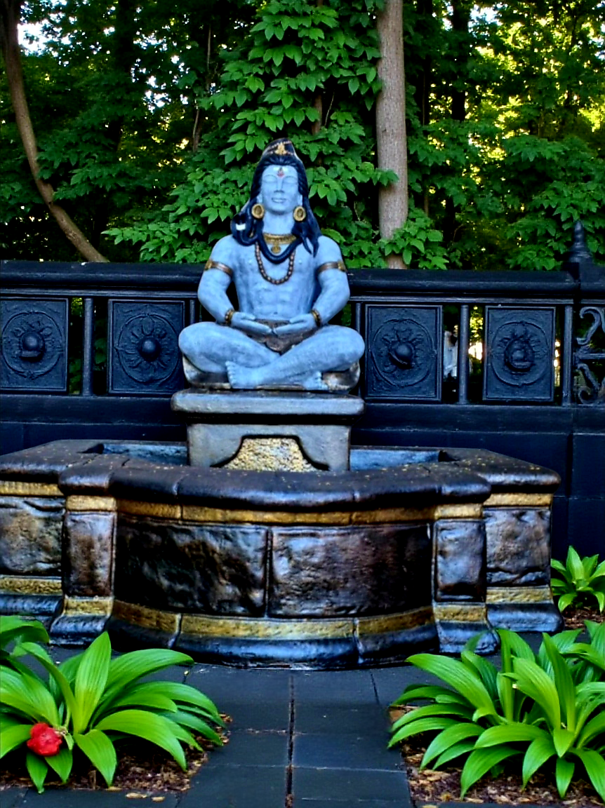 Concrete 71cm Shiva with Pond Water Feature