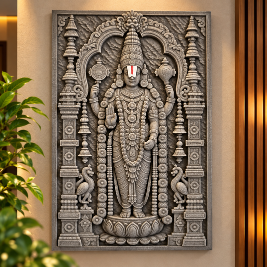 60cm Lord Venkateswara Wall Plaque - Rectangular