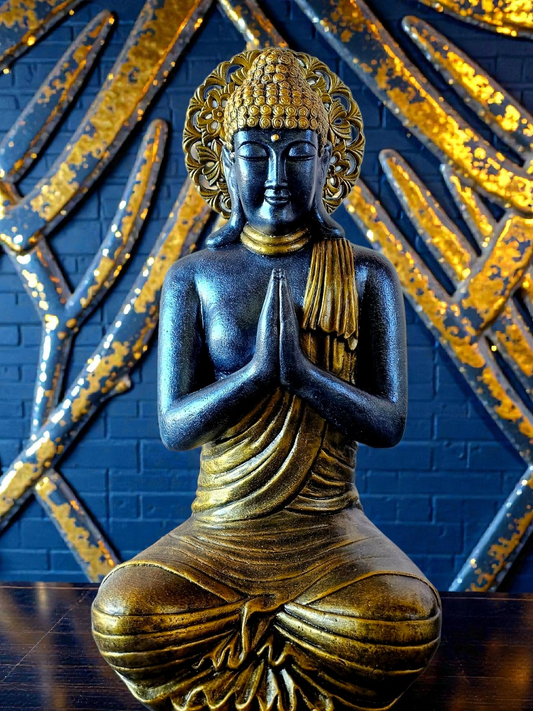 Resin 90cm Praying Buddha with Aura