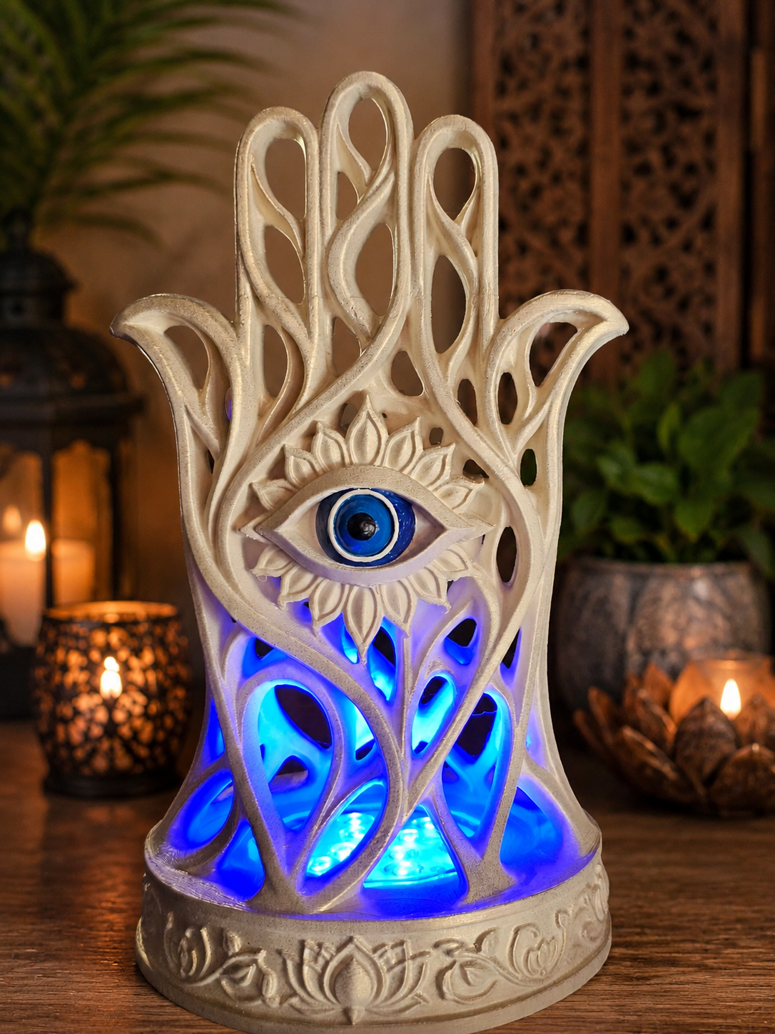 25cm Hamsa Hand Voronoi Style With Led Light