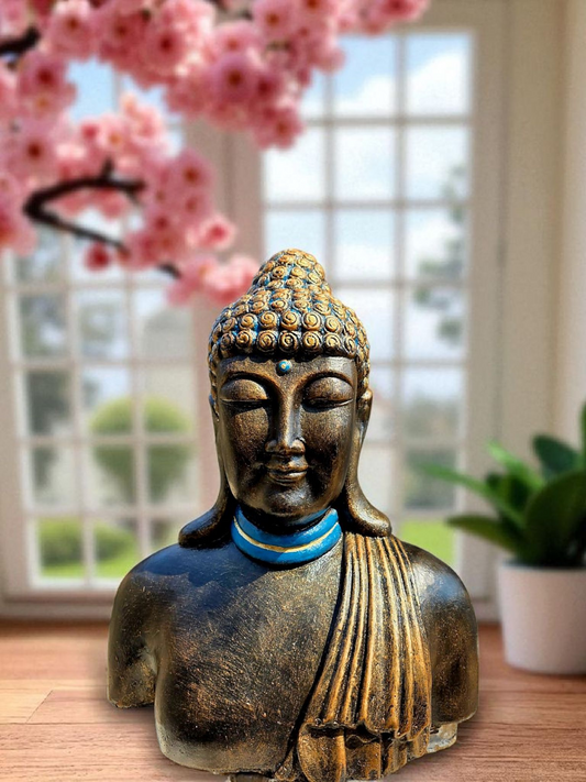 Concrete Buddha Head Chest 43cm