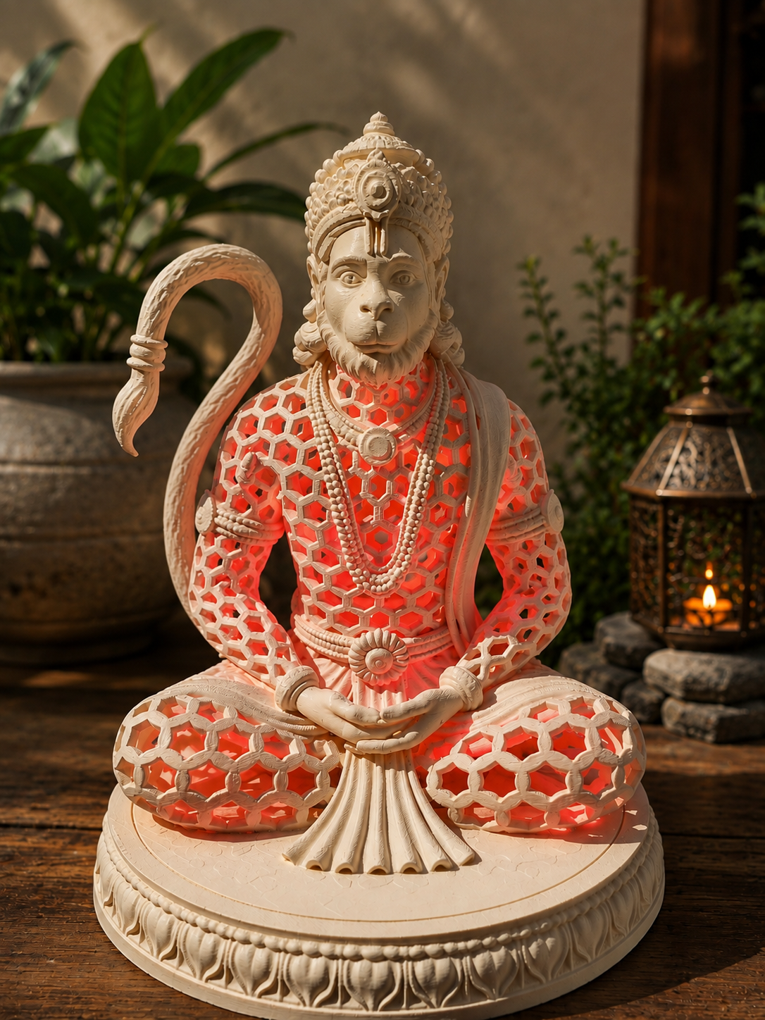 25cm Hanuman Voronoi Style With Led Light