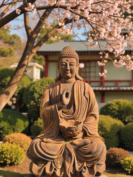 Concrete 73cm Teaching Buddha - Rusted