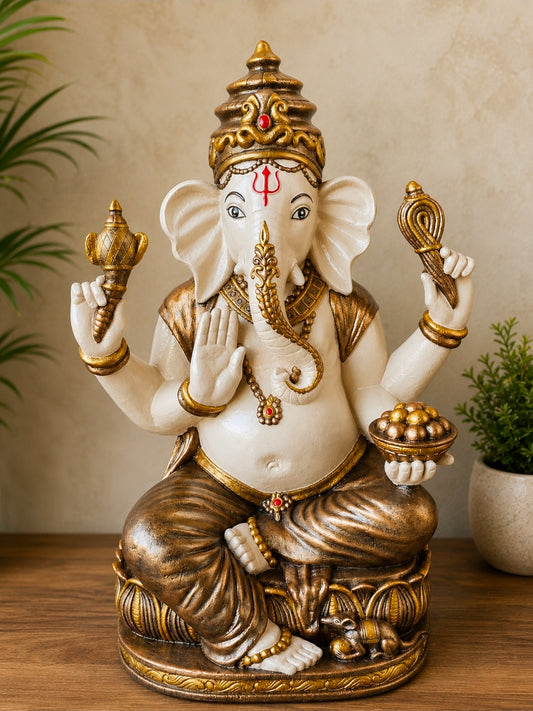 Resin Large Ganesha 80cm - Cream