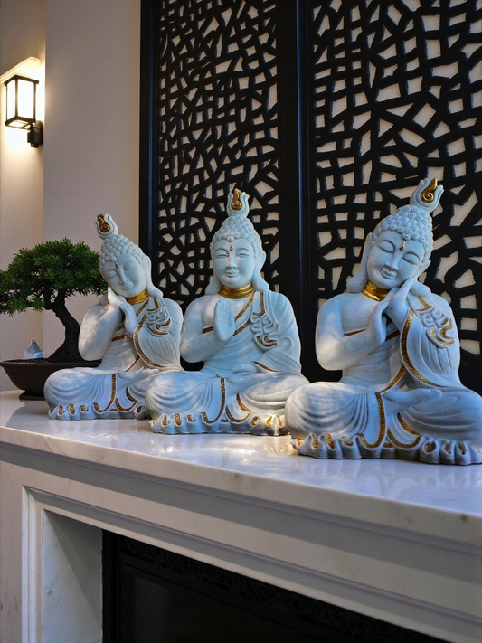 Resin 42cm Buddha Trio