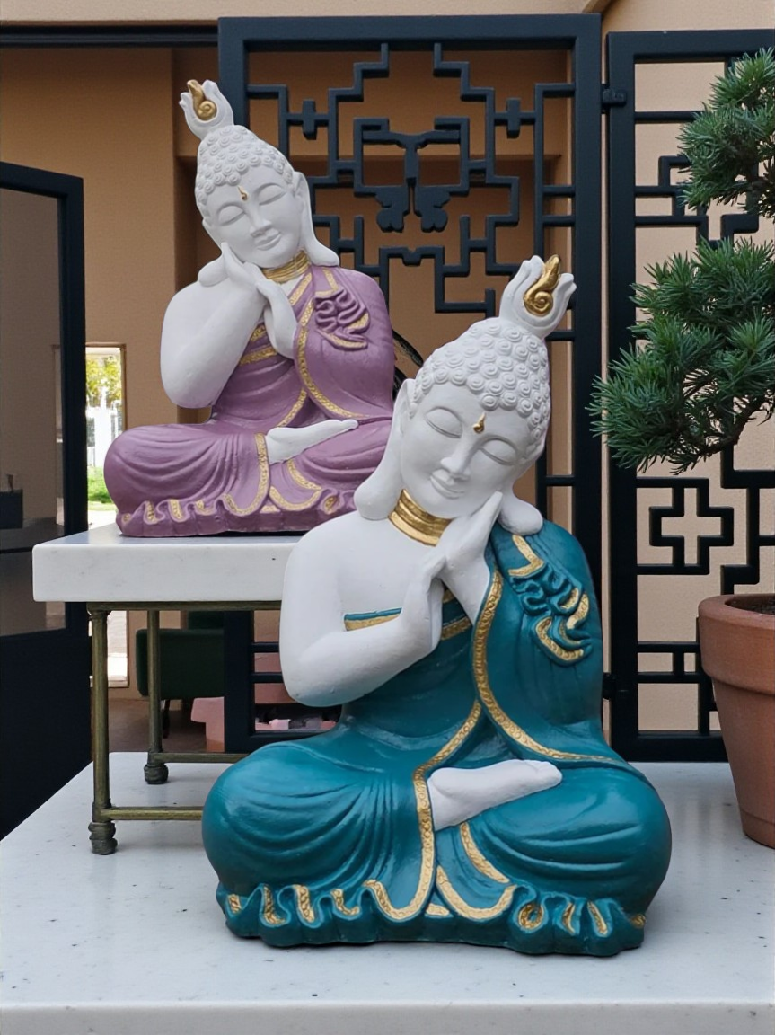 Resin 42cm Buddha Pair