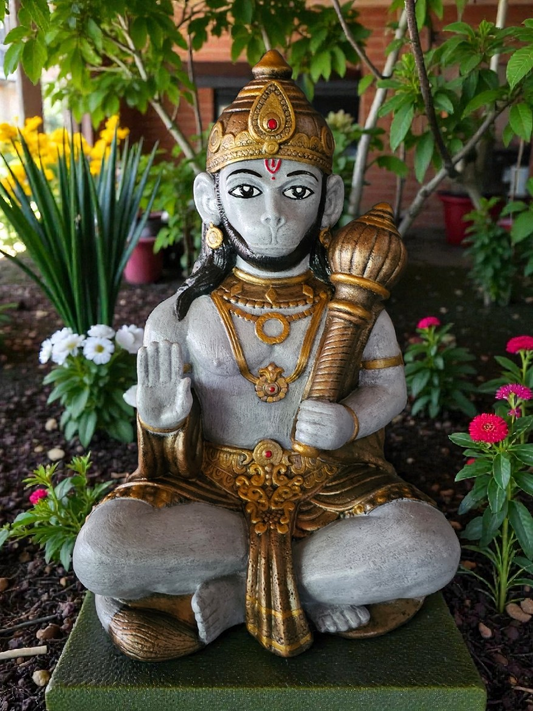 Concrete Hanuman 42cm - Greywhite Body