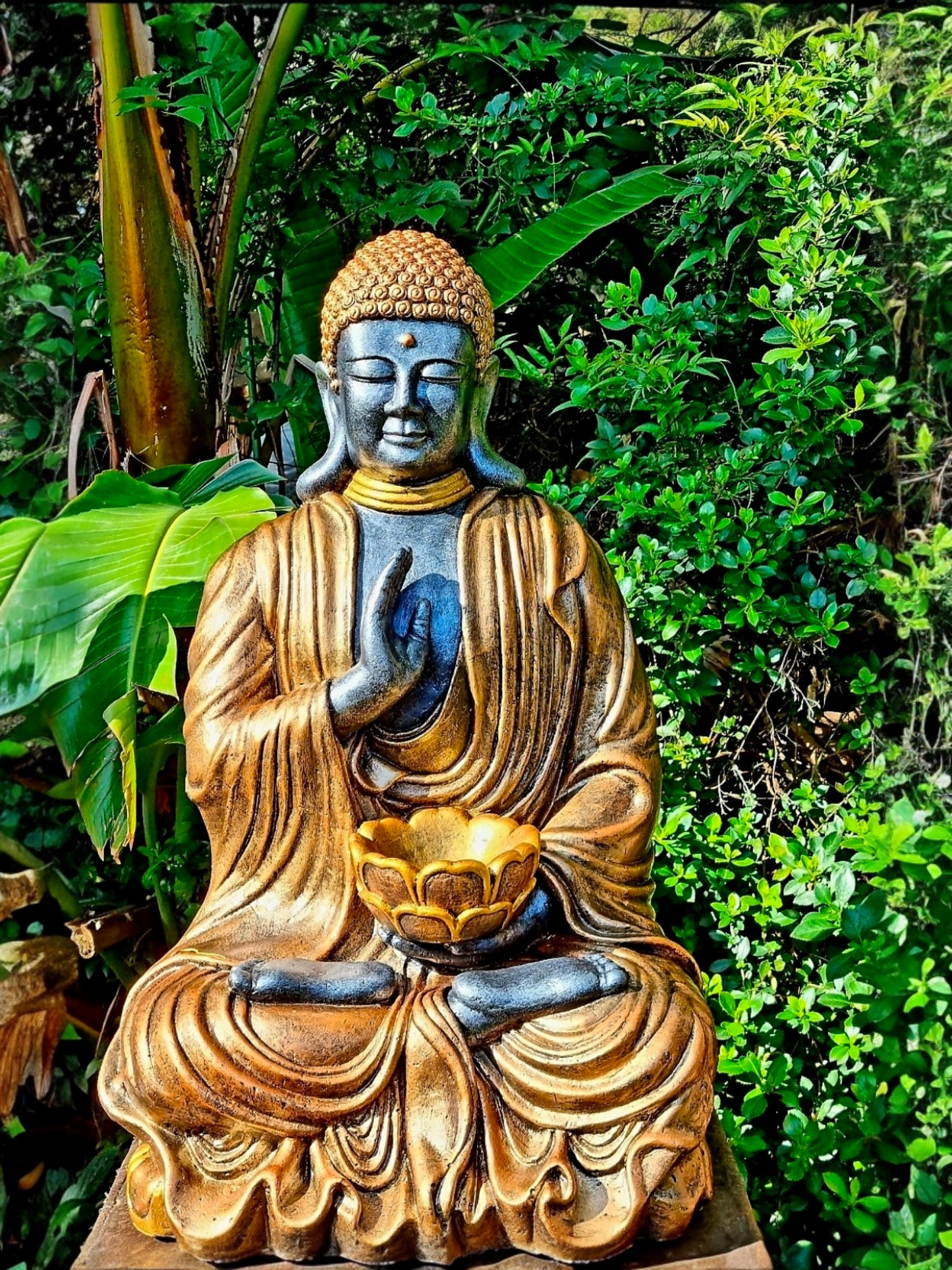 Concrete 73cm Blessing Buddha - Painted