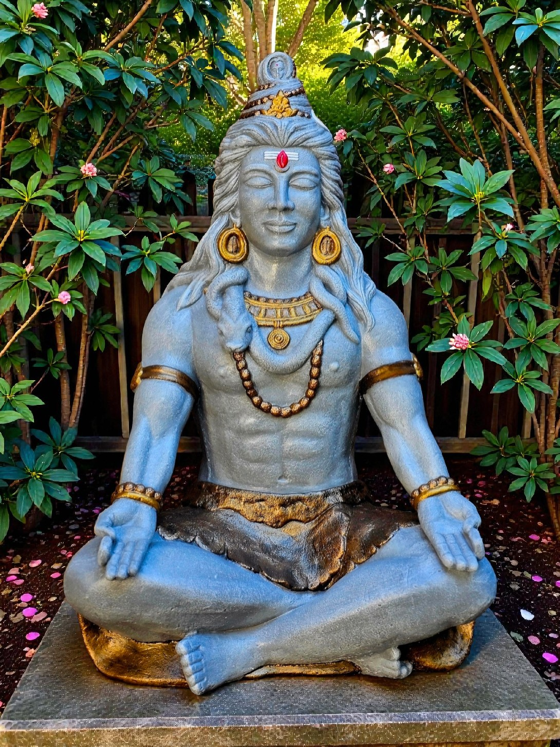 Concrete Large 71cm Meditating Shiva