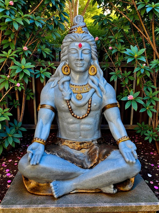 Concrete Large 71cm Meditating Shiva