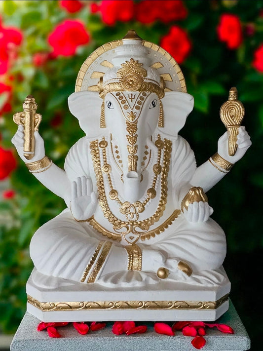 Concrete Ganesha Upwards Trunk 62cm