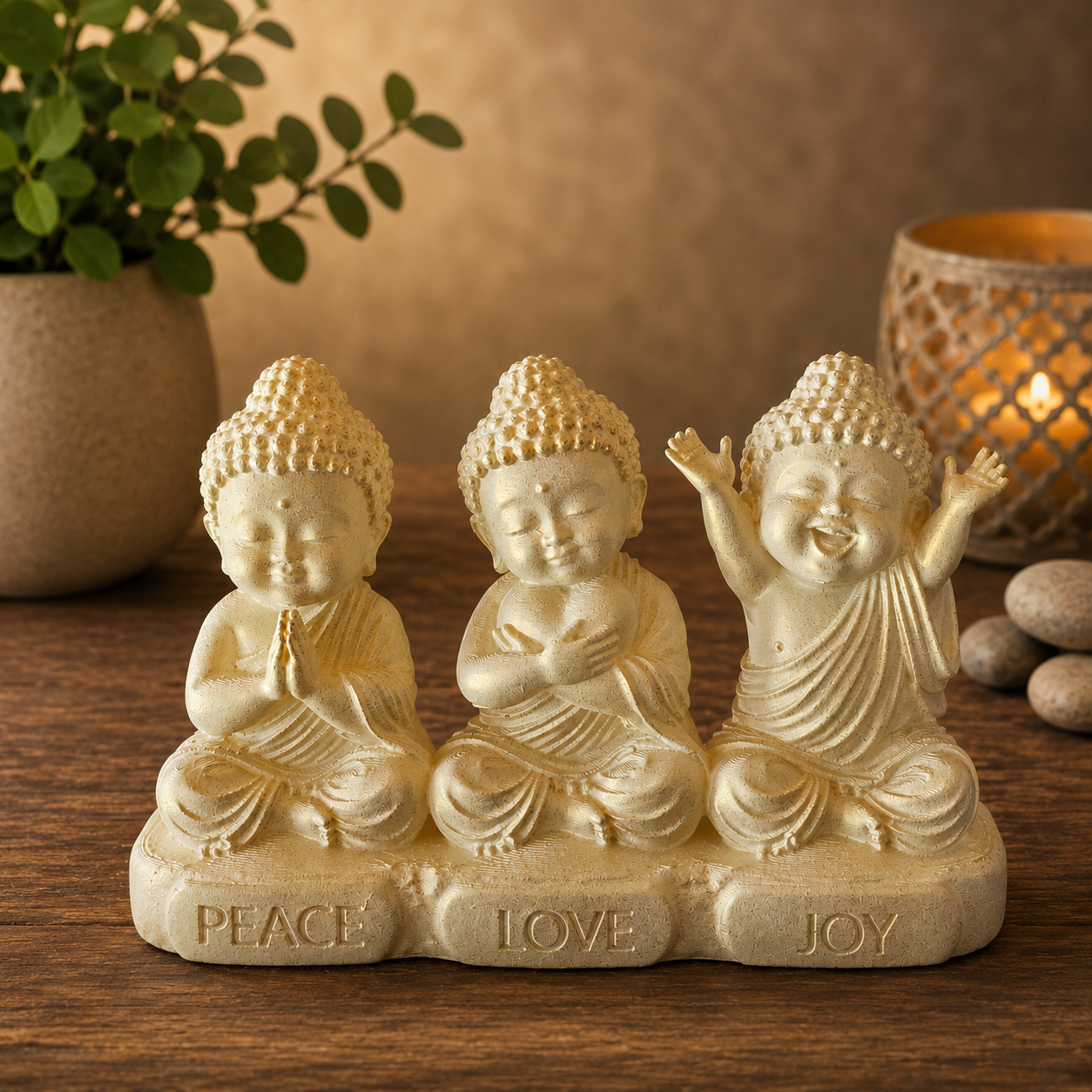 10cm Baby Buddha's - Peace,Love,Joy