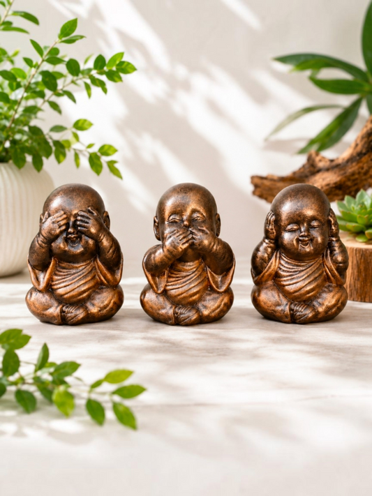 Baby Buddha Set 20cm - Hear No Evil , Speak No Evil , See No Evil (Set is for the 3 Babies)
