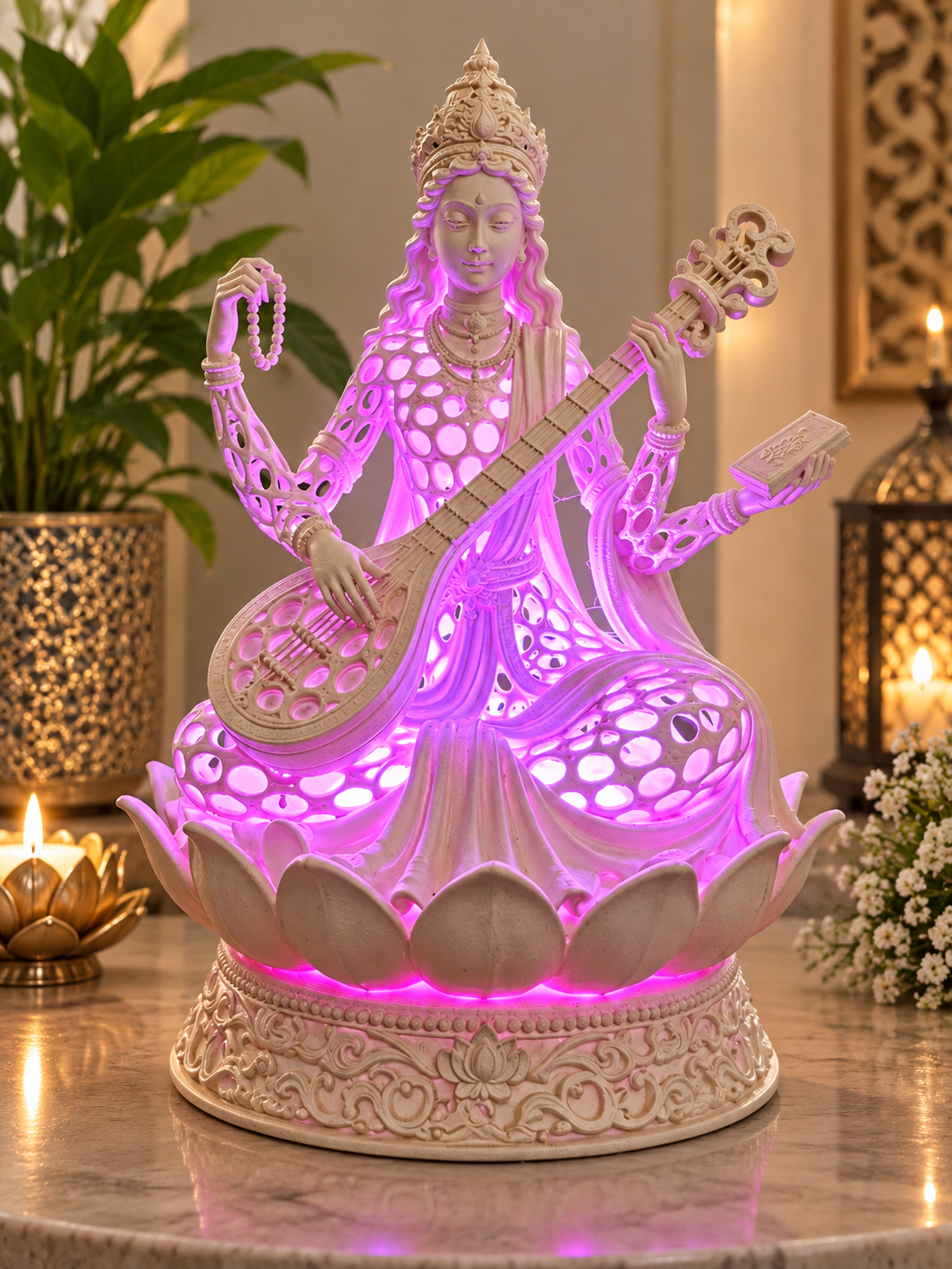 25cm Saraswati Voronoi Style With LED Light