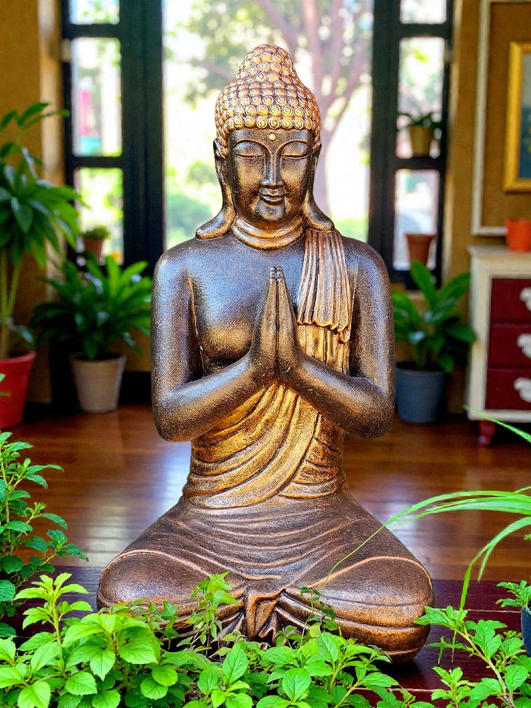 Resin 90cm Praying Buddha