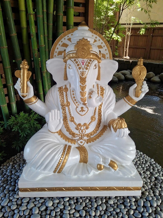Concrete Ganesha Curl Trunk 62cm