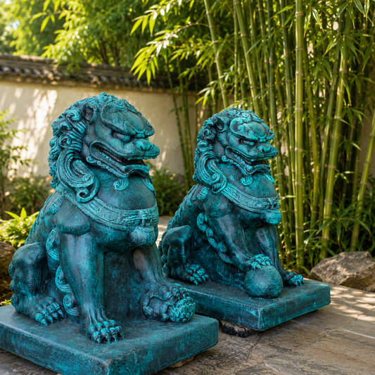 Concrete Foo Dogs 56cm (Pair)