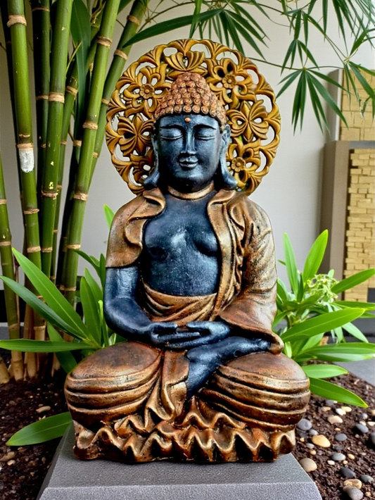 Concrete 54cm Meditating Buddha with Aura