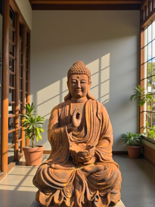 Resin 73cm Teaching Buddha - Rusted