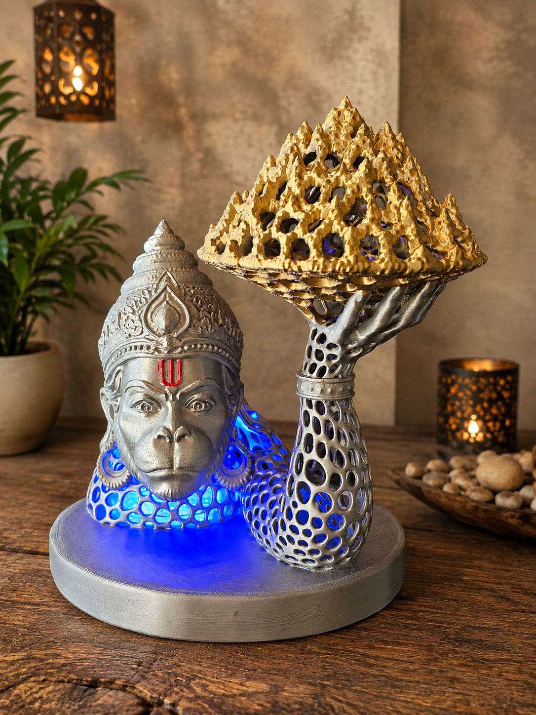 25cm Hanuman Voronoi Style With Led Light