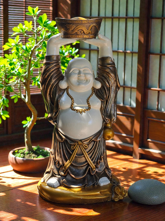 Resin Fat Laughing Buddha 1m - Cream Body