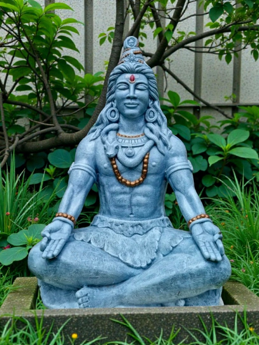 Concrete Large 71cm Meditating Shiva