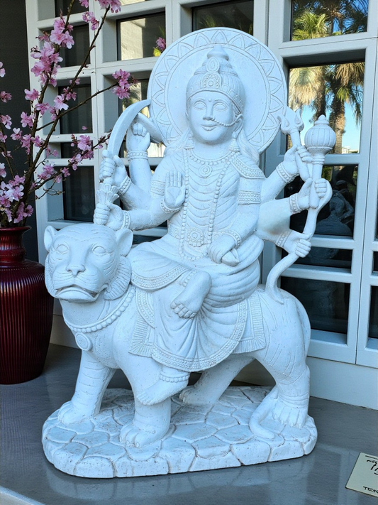Resin Durga 62cm - Whitewash