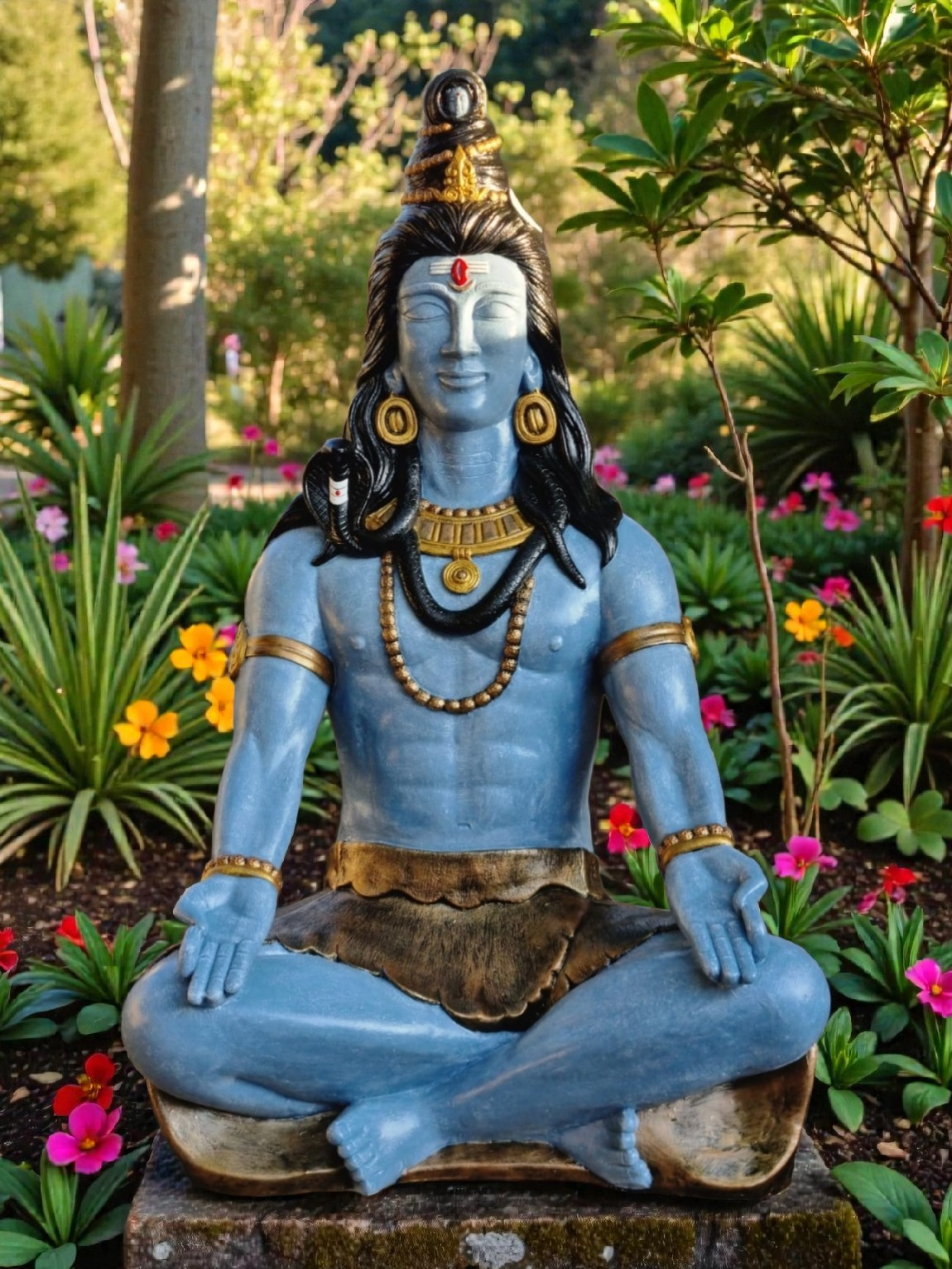 Concrete Large Meditating 1m Shiva