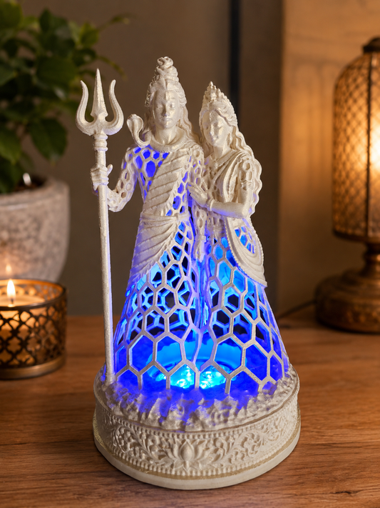 25cm Shiva / Parvati Voronoi Style With Led Light