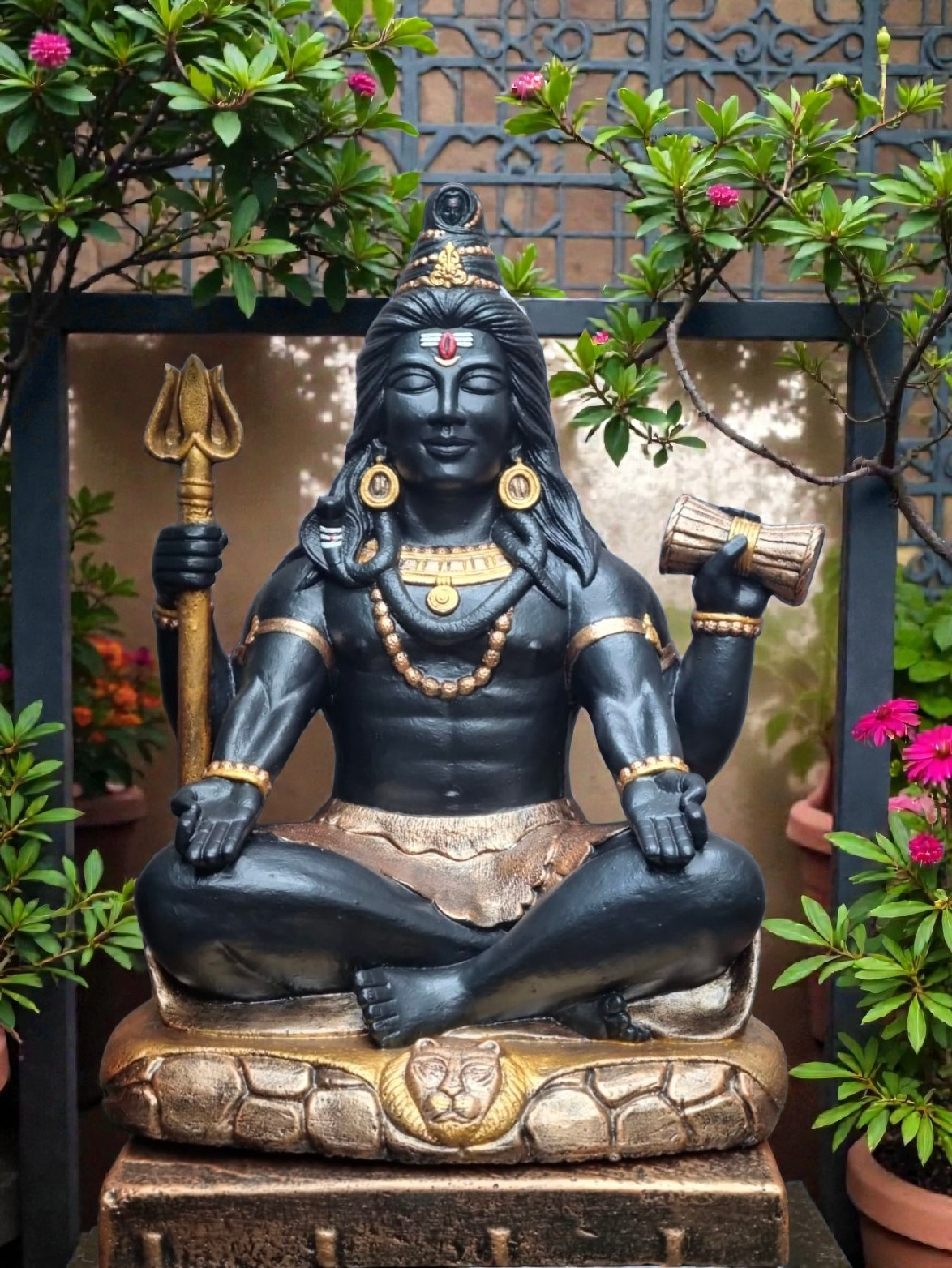 Concrete Shiva Four Arms 62cm