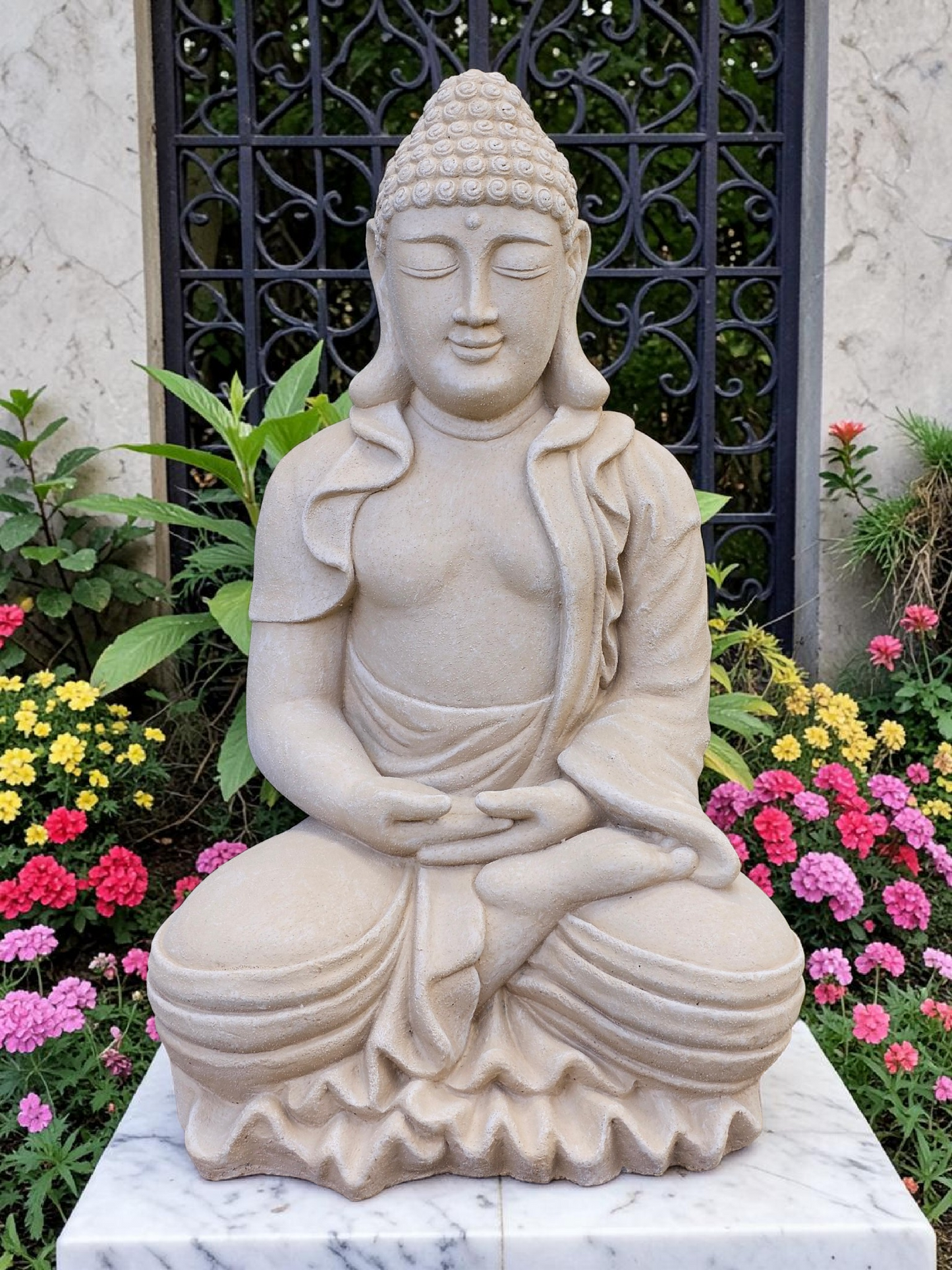 Concrete 54cm Meditating Buddha