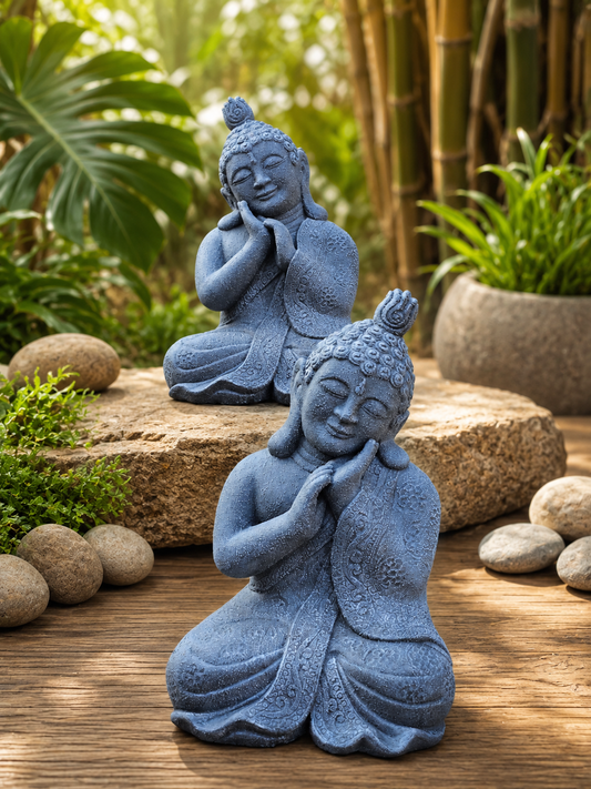 Concrete 26cm Resting Buddha (Pair)