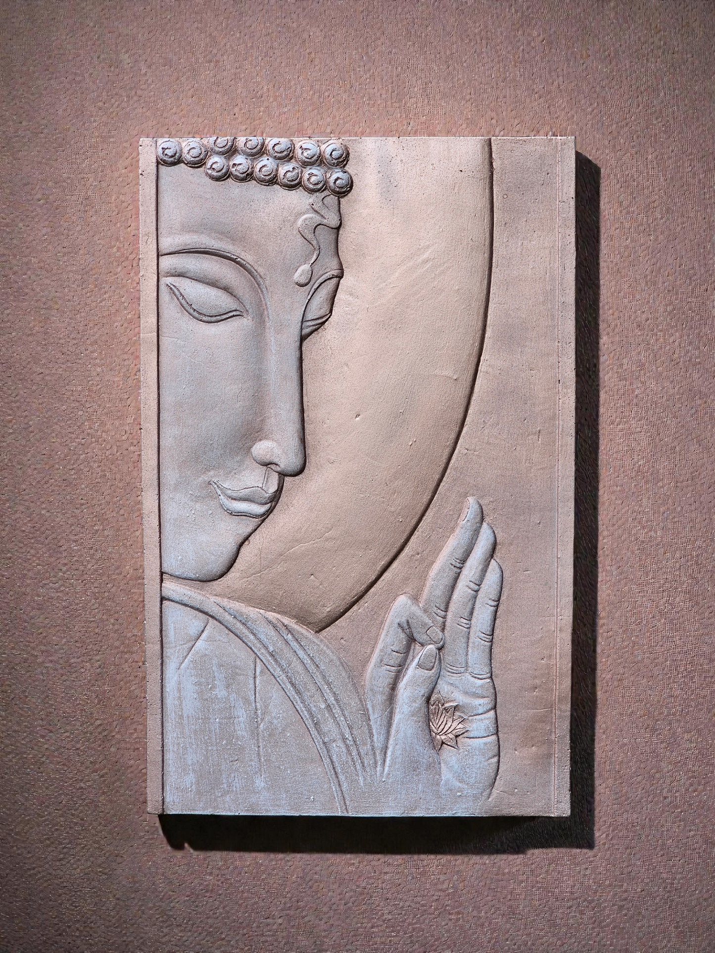 Buddha Wall Plaque 55cm - Rose Gold