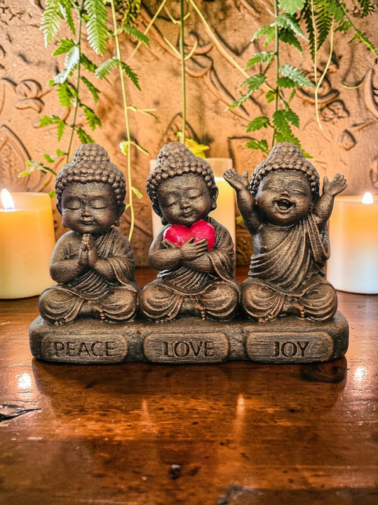 10cm Baby Buddha's - Peace,Love,Joy