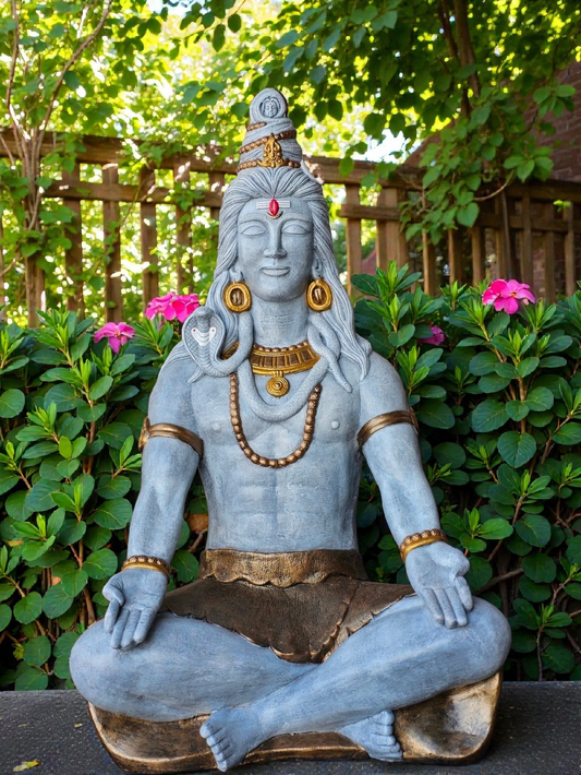 Concrete Large Meditating 1m Shiva