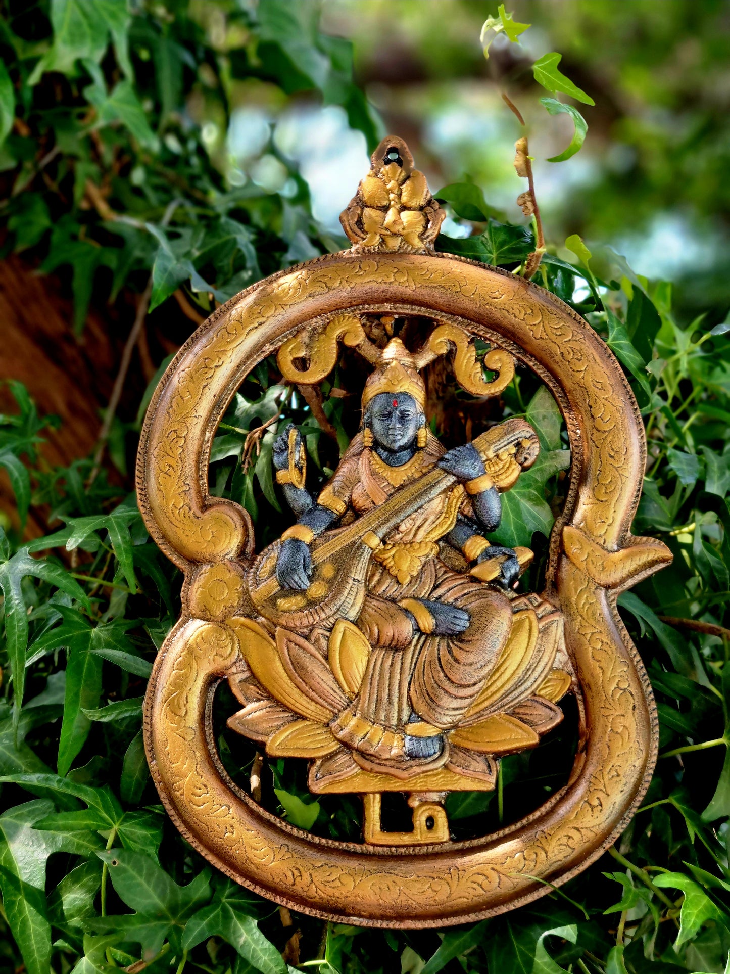 Saraswati Tamil Aum Wall Hanging 35cm