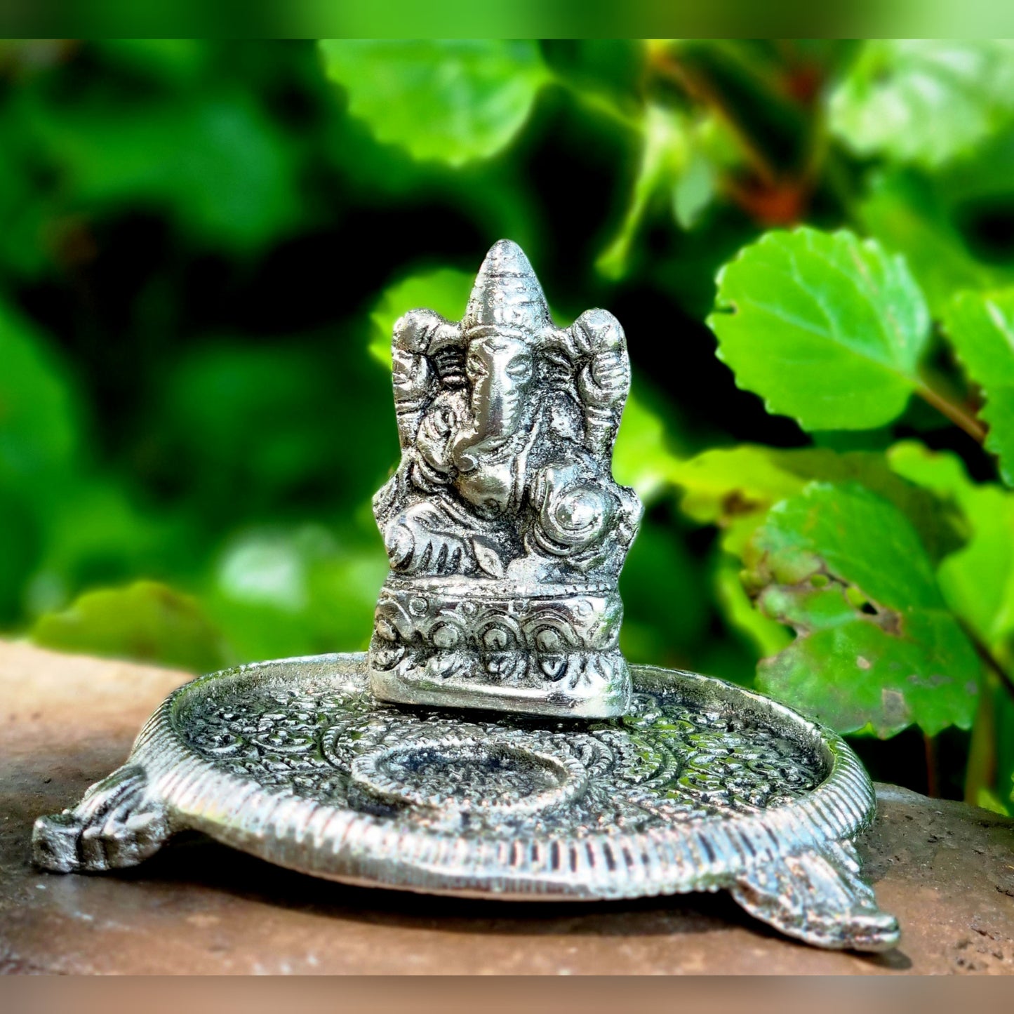 Ganesha Aluminum Cone Incense Ash Holder