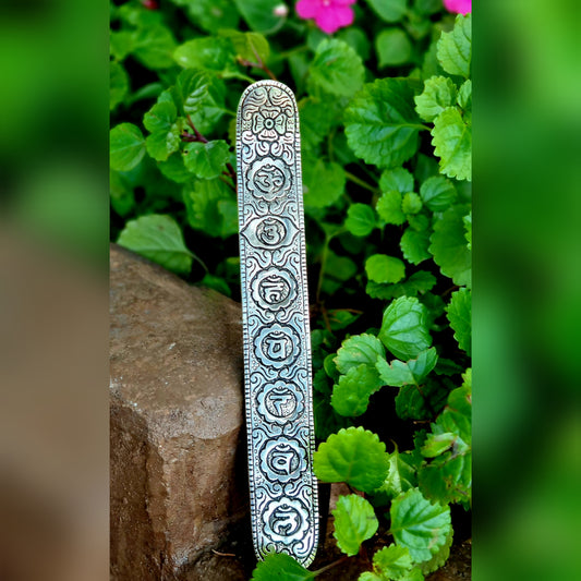 Flat Metal Chakra Incense Holder 24cm