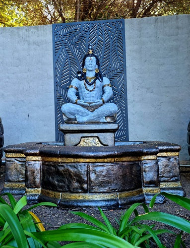 Concrete 71cm Shiva with Pond Water Feature
